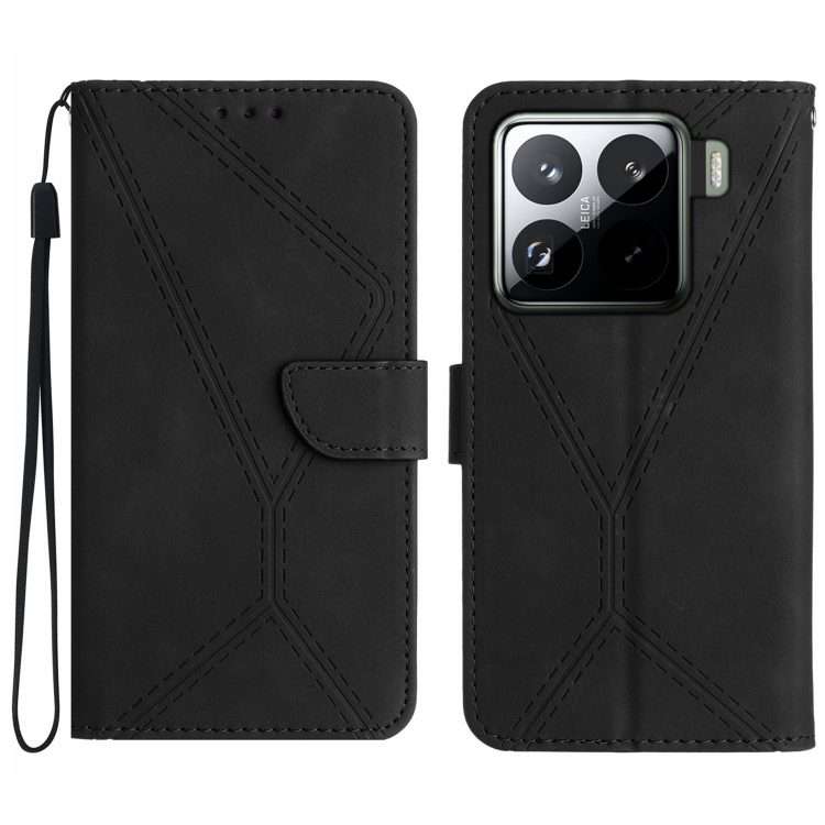 For Xiaomi 15 Pro Stitching Embossed Leather Phone Case(Black)