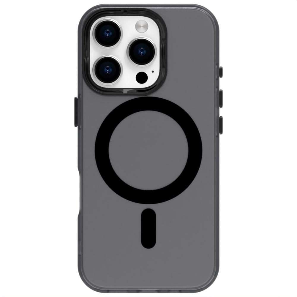 For iPhone 16 Pro Candy Magsafe PC Hybrid TPU Phone Case(Black)