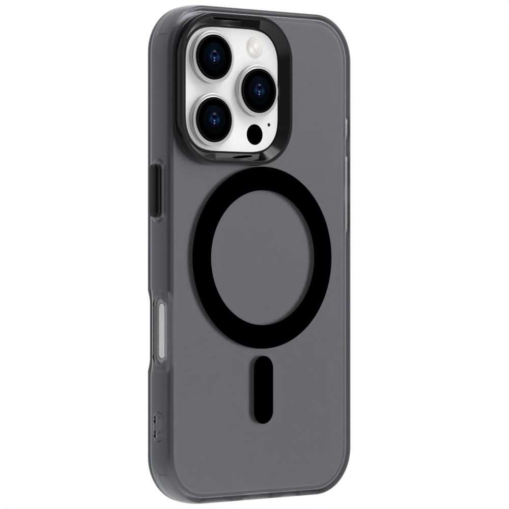 For iPhone 16 Pro Candy Magsafe PC Hybrid TPU Phone Case(Black)