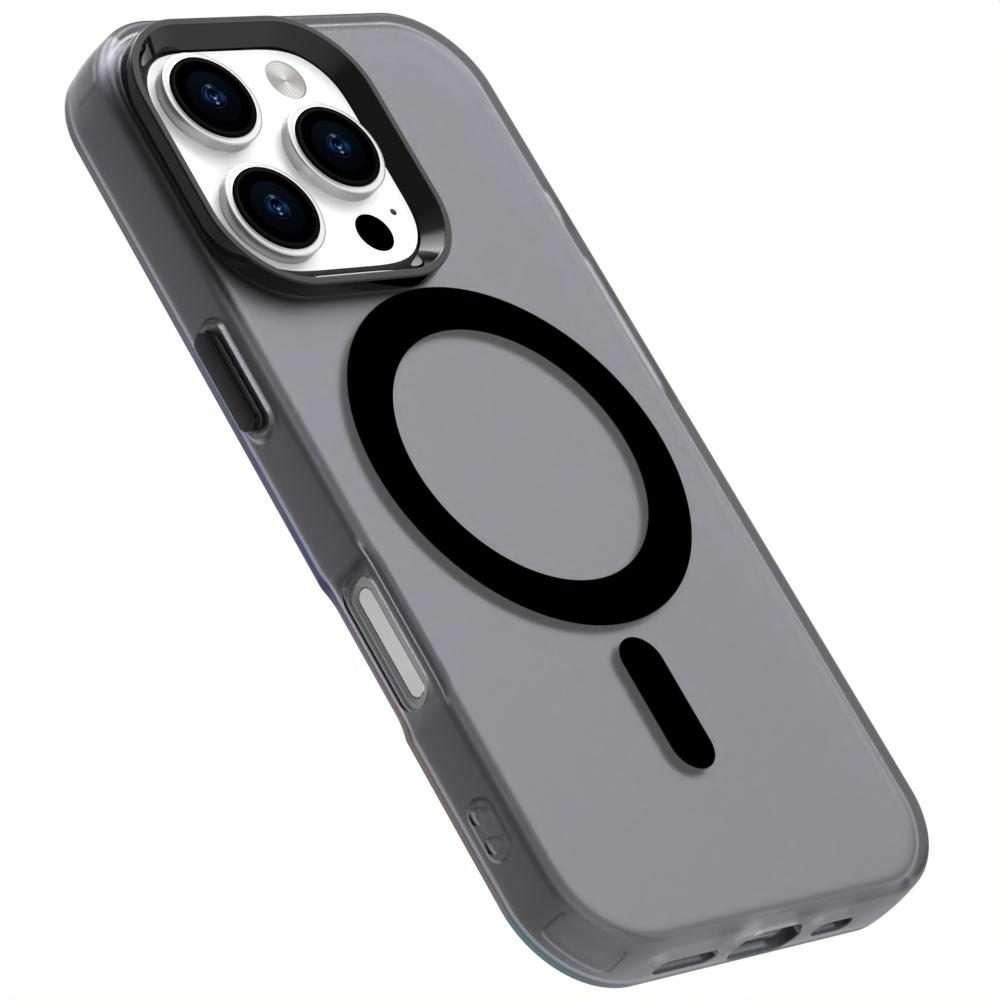 For iPhone 16 Pro Candy Magsafe PC Hybrid TPU Phone Case(Black)