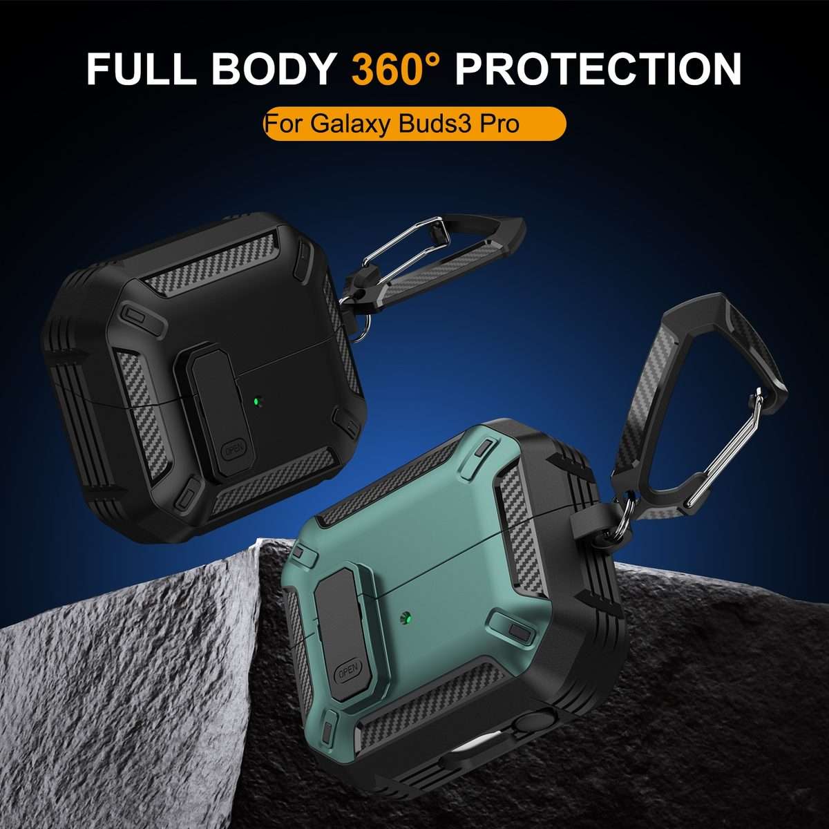 For Samsung Galaxy Buds 3 / 3 Pro Dual-color Earphone Protective Case with Switc ... (Black White)