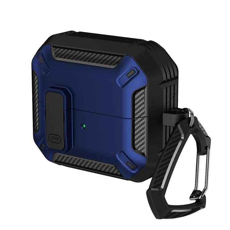 For Samsung Galaxy Buds 3 / 3 Pro Dual-color Earphone Protective Case with Switch ... (Black Blue)