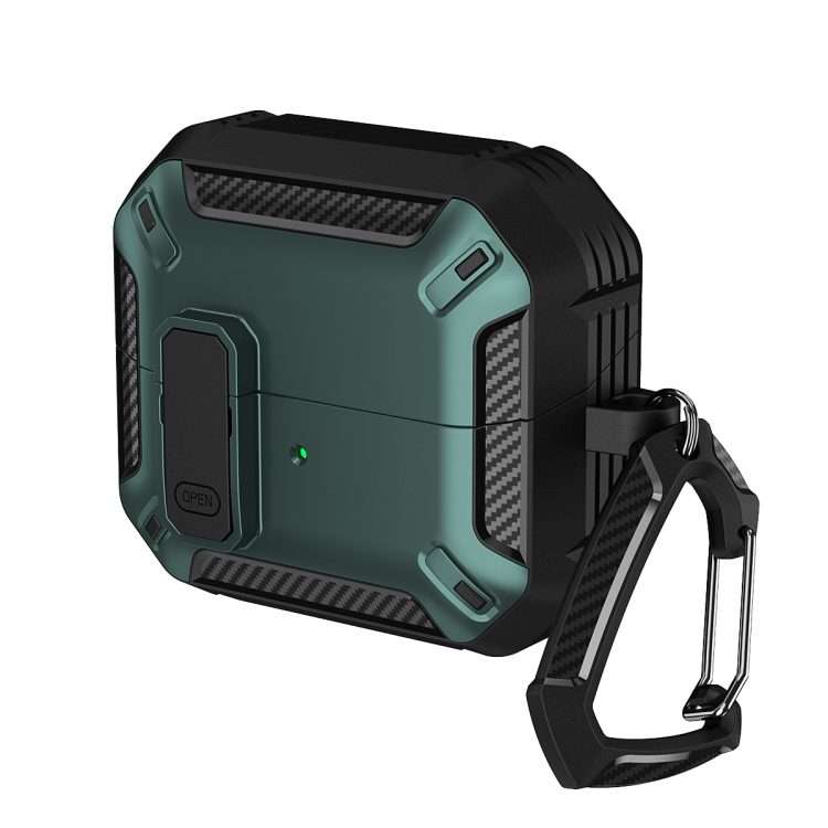 For Samsung Galaxy Buds 3 / 3 Pro Dual-color Earphone Protective Case with Switc ... (Black Green)