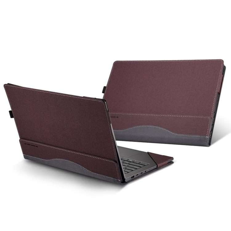 For Dell Pro 16 PC16255 / 16 DC16250 Leather Laptop Shockproof Protective Case(Wine Red)