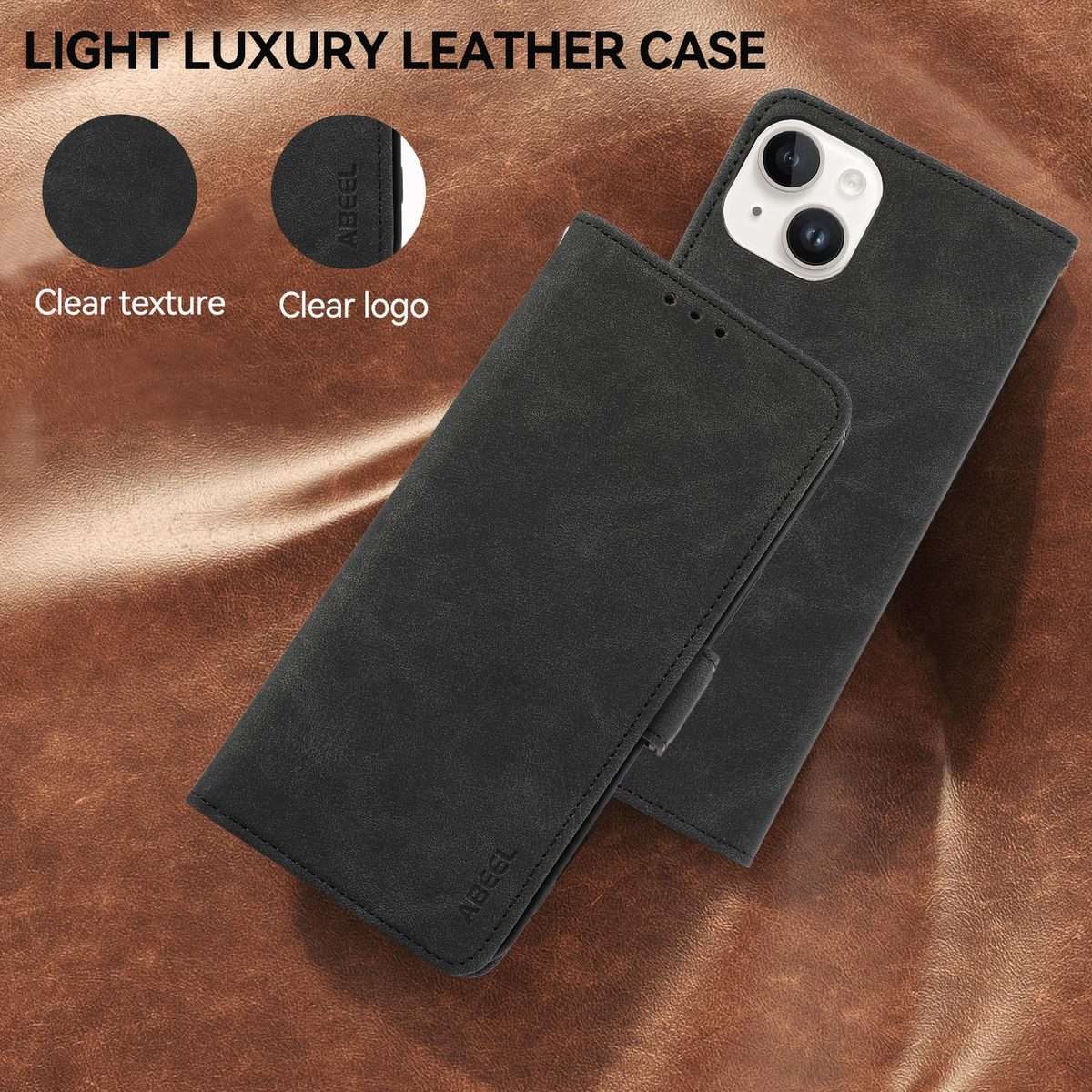 For Xiaomi 17 Pro ABEEL Frosted Magnetic RFID Leather Phone Case(Black)