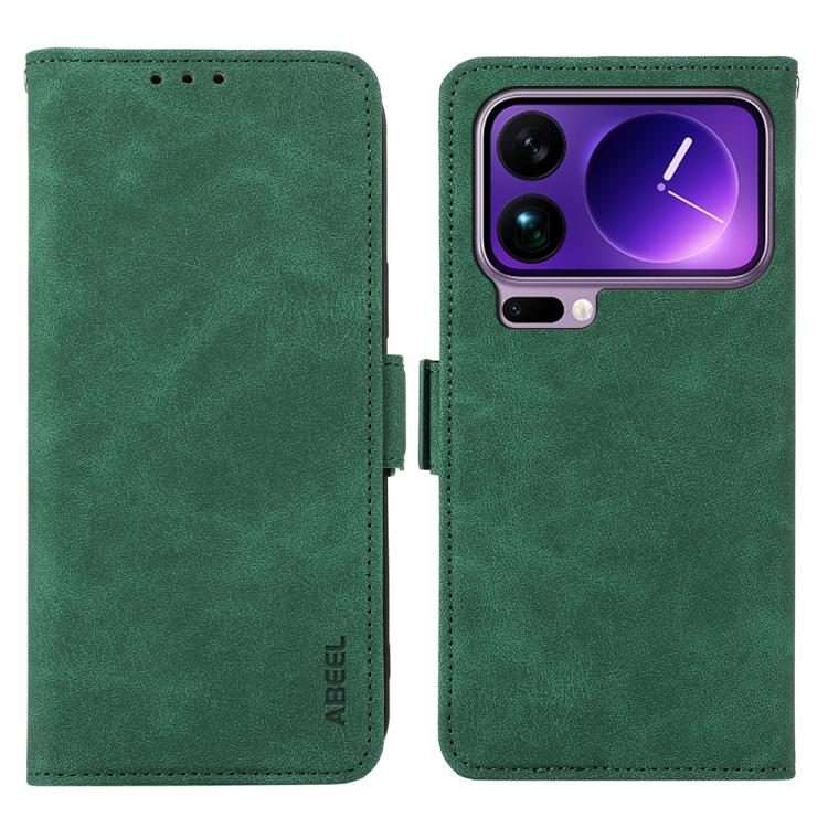 For Xiaomi 17 Pro ABEEL Frosted Magnetic RFID Leather Phone Case(Green)