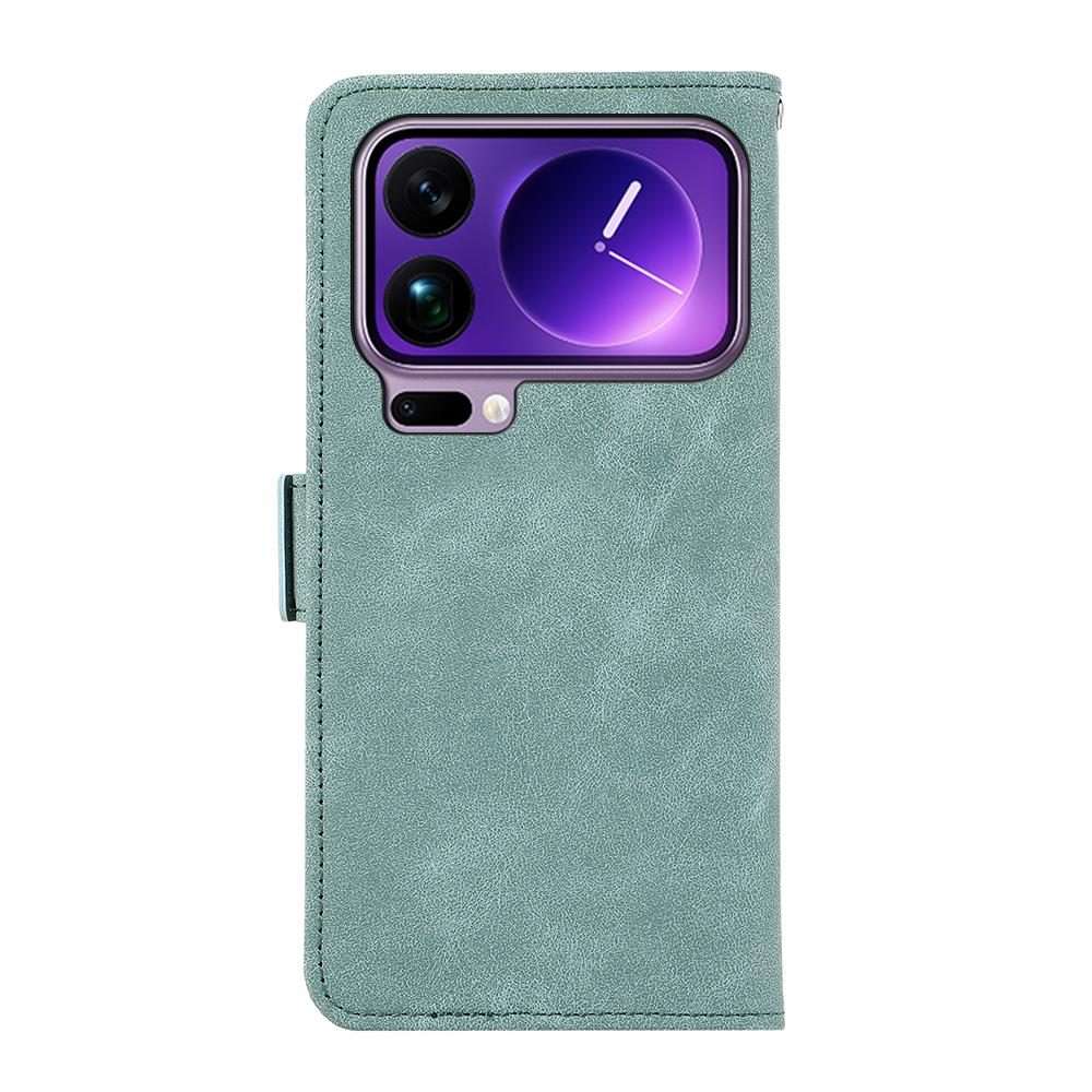 For Xiaomi 17 Pro ABEEL Frosted Magnetic RFID Leather Phone Case(Cyan)