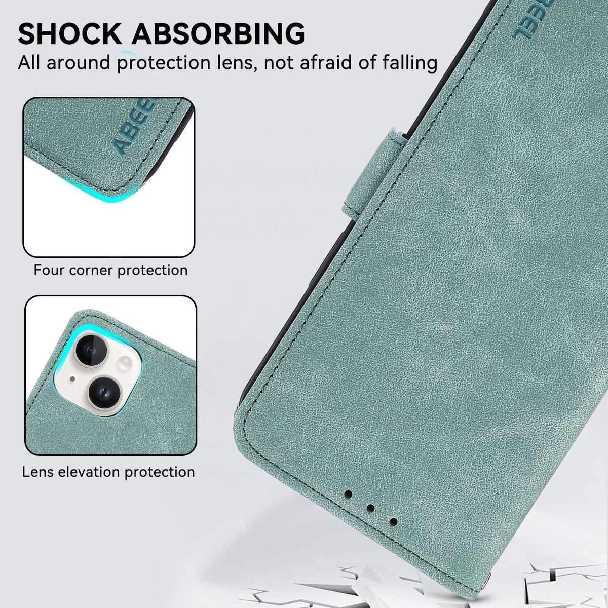For Xiaomi 17 Pro ABEEL Frosted Magnetic RFID Leather Phone Case(Cyan)