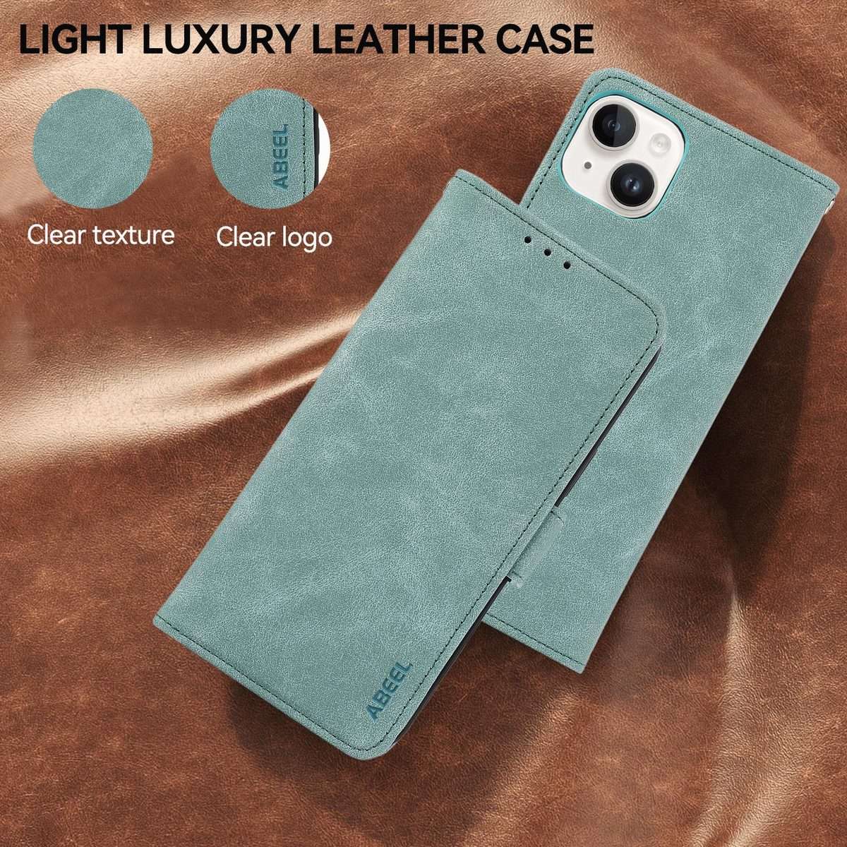 For Xiaomi 17 Pro ABEEL Frosted Magnetic RFID Leather Phone Case(Cyan)