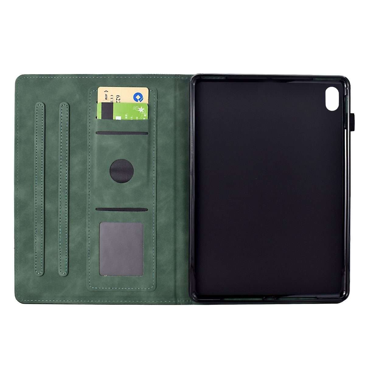 For iPad 2025 / 2022 Cats Embossed Leather Smart Tablet Case(Green)