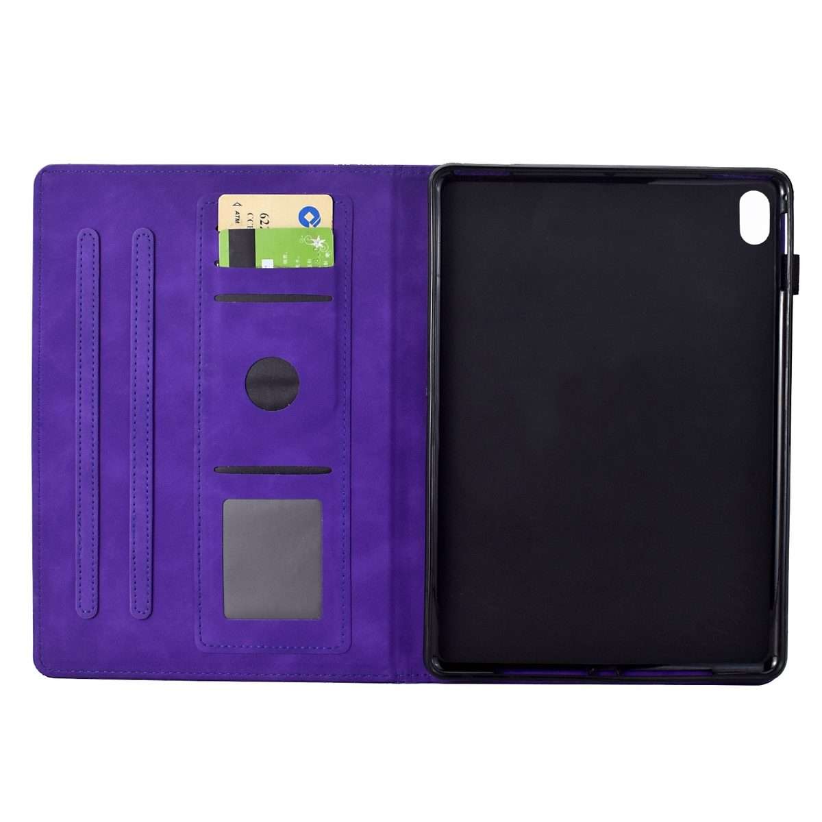 For iPad 2025 / 2022 Cats Embossed Leather Smart Tablet Case(Purple)