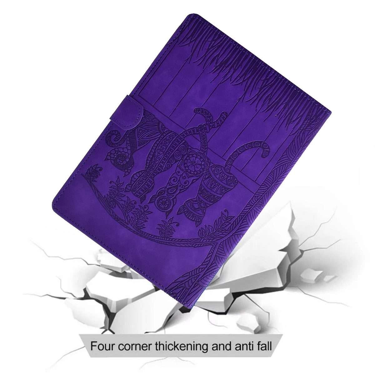 For iPad 2025 / 2022 Cats Embossed Leather Smart Tablet Case(Purple)