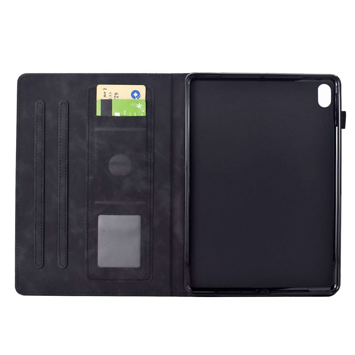 For iPad mini 6 / mini 2024 Cats Embossed Leather Smart Tablet Case(Black)