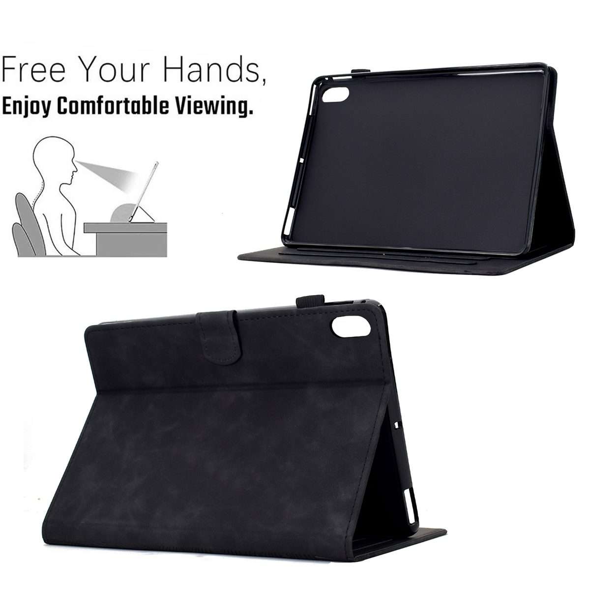 For iPad mini 6 / mini 2024 Cats Embossed Leather Smart Tablet Case(Black)