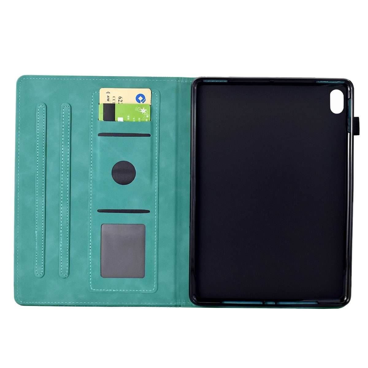 For iPad mini 6 / mini 2024 Cats Embossed Leather Smart Tablet Case(Light Blue)