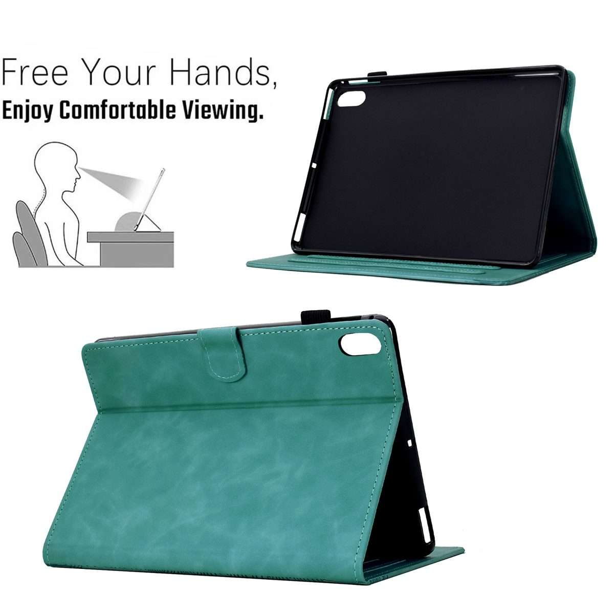 For iPad mini 6 / mini 2024 Cats Embossed Leather Smart Tablet Case(Light Blue)