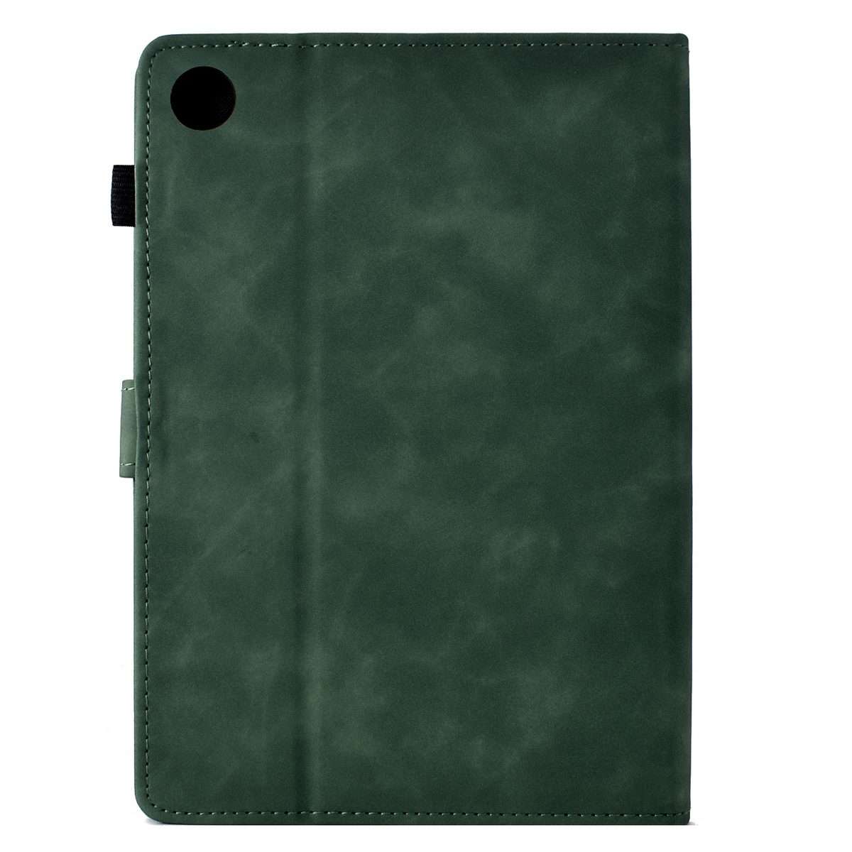 For Samsung Galaxy Tab A11 / A9 Cats Embossed Leather Tablet Case(Green)