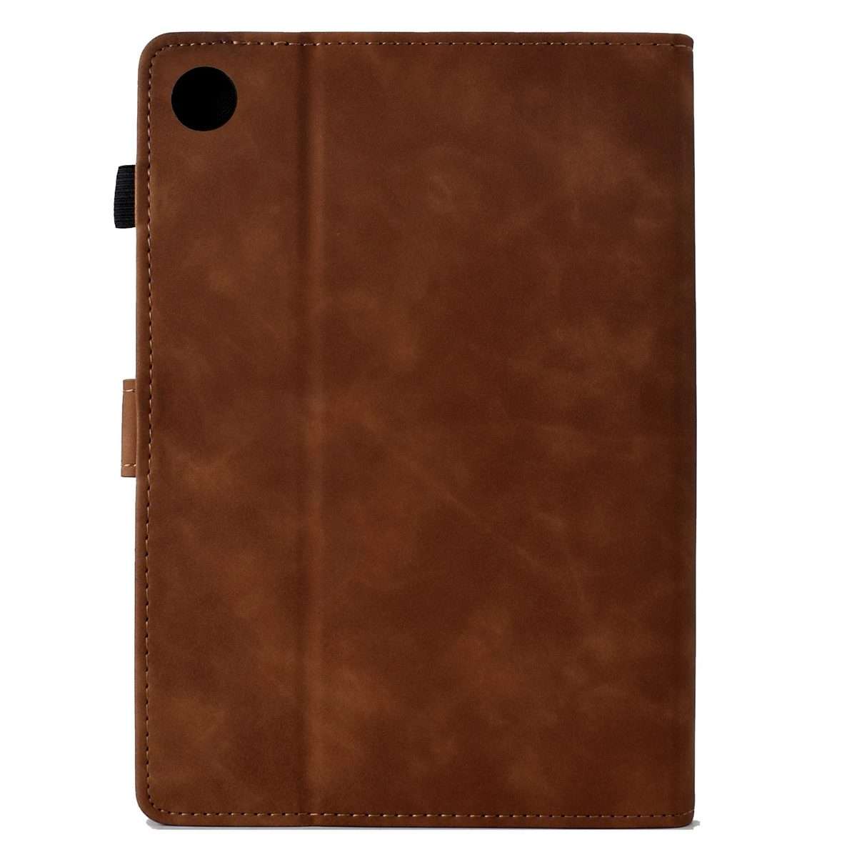 For Samsung Galaxy Tab A11 / A9 Cats Embossed Leather Tablet Case(Brown)