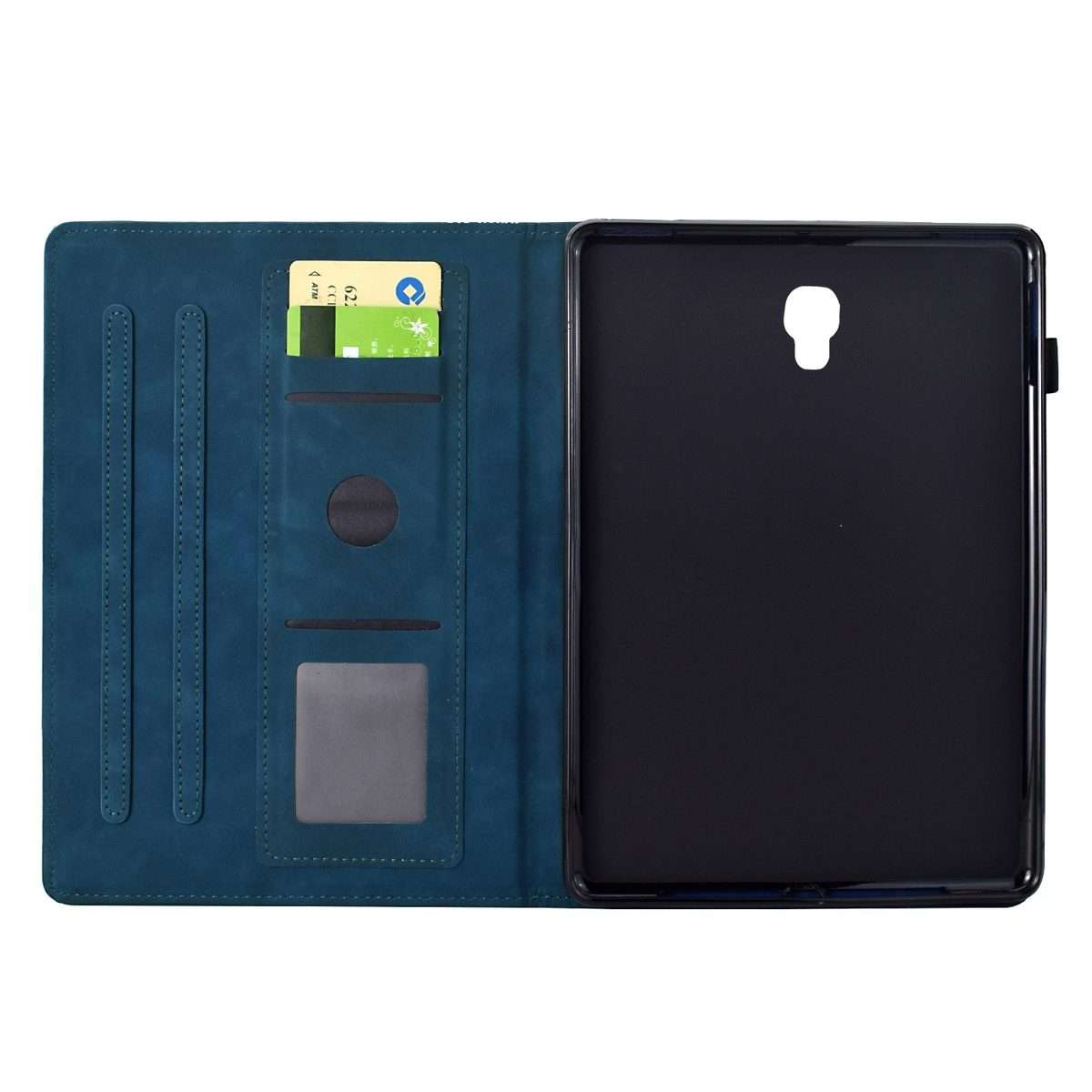 For Samsung Galaxy Tab A 10.5 T590 Cats Embossed Leather Smart Tablet Case(Dark Blue)