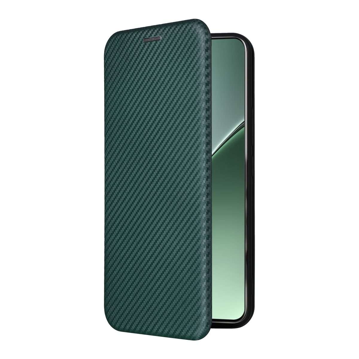 For Xiaomi 15 Pro Carbon Fiber Texture Flip Leather Phone Case(Green)