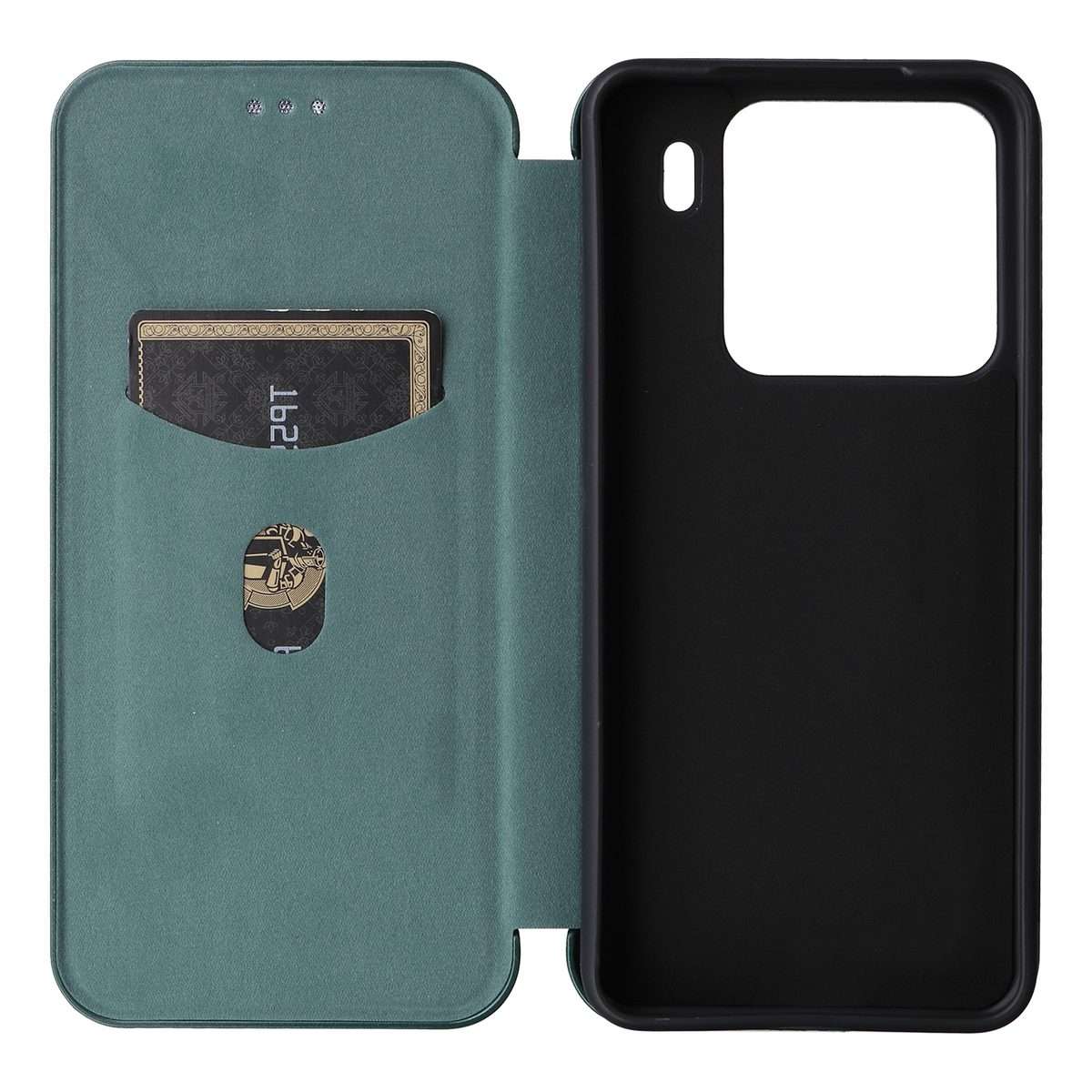 For Xiaomi 15 Pro Carbon Fiber Texture Flip Leather Phone Case(Green)