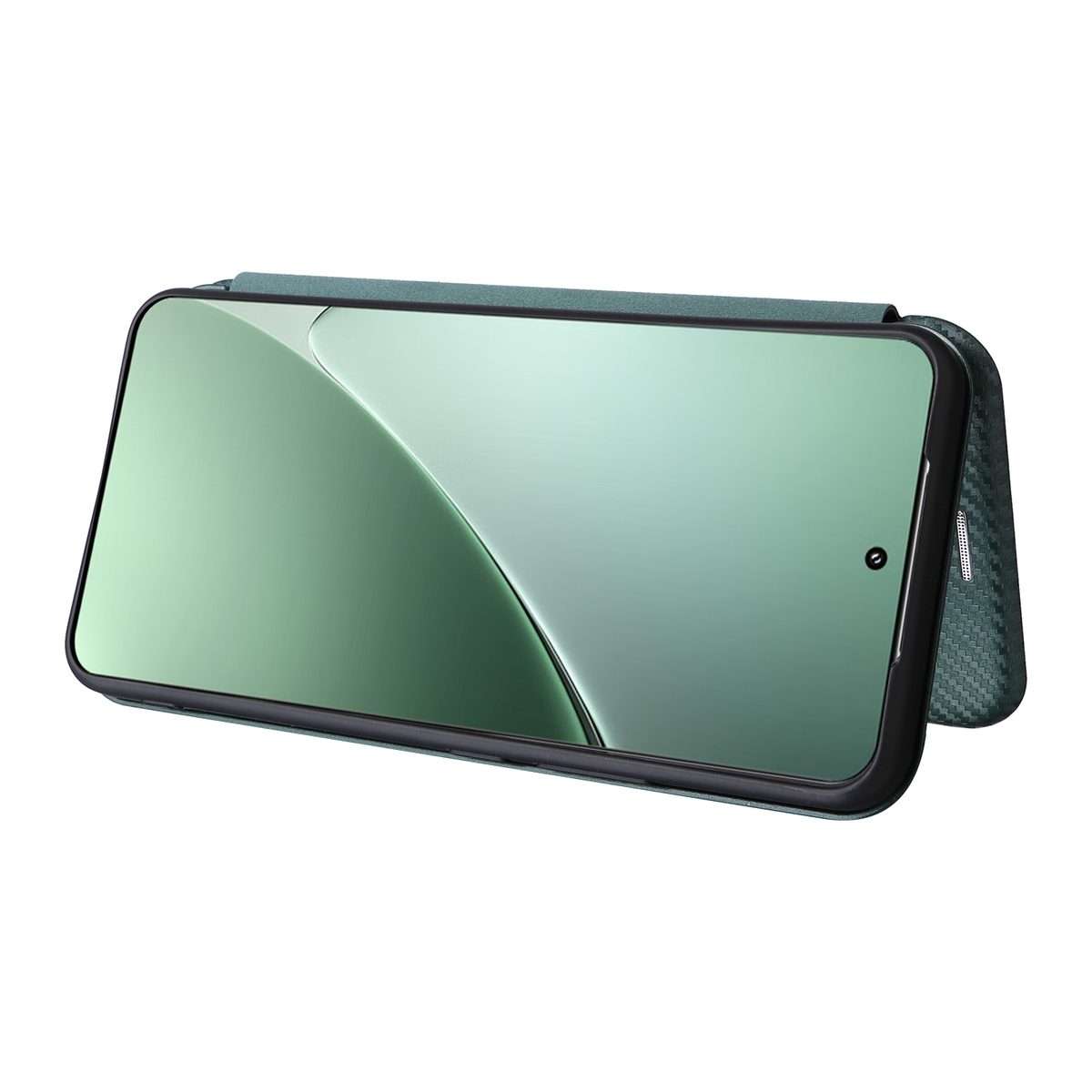 For Xiaomi 15 Pro Carbon Fiber Texture Flip Leather Phone Case(Green)