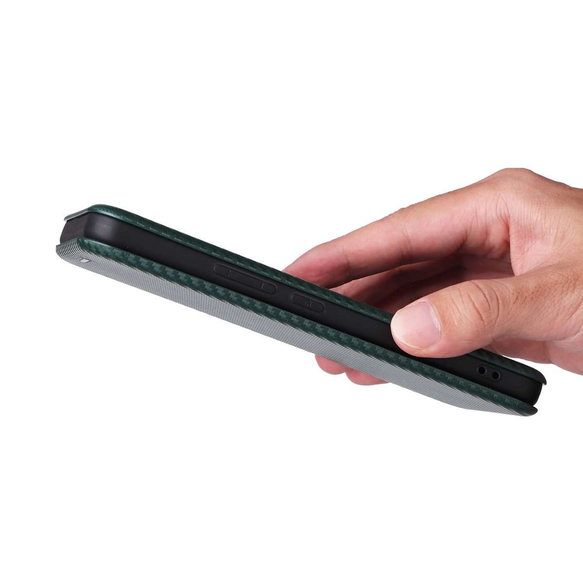 For Xiaomi 15 Pro Carbon Fiber Texture Flip Leather Phone Case(Green)