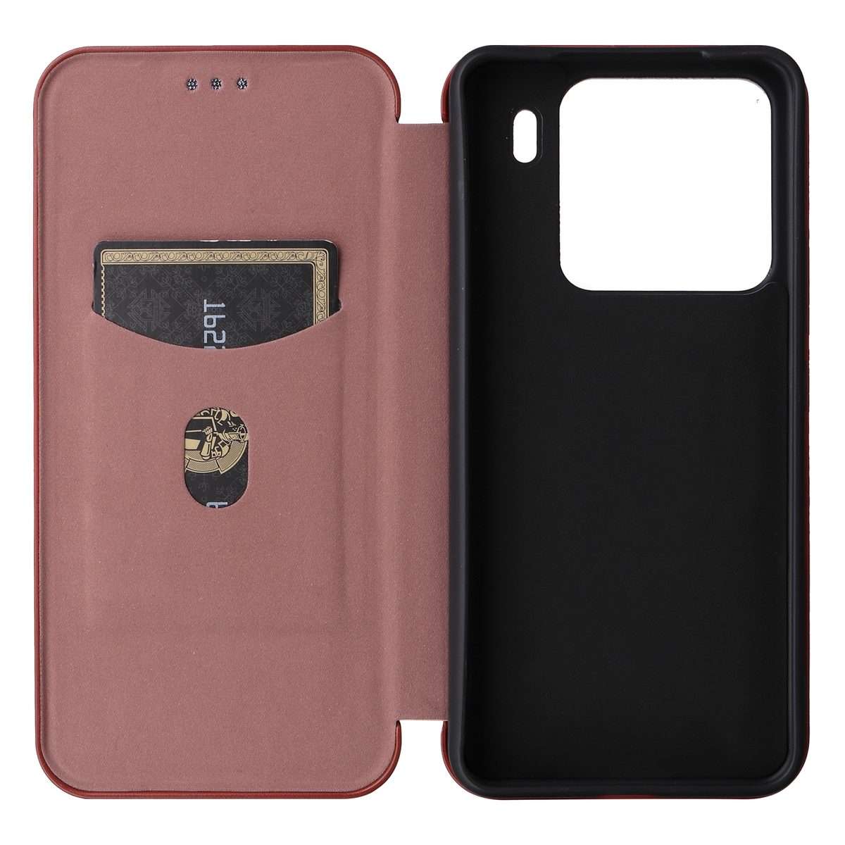For Xiaomi 15 Pro Carbon Fiber Texture Flip Leather Phone Case(Brown)