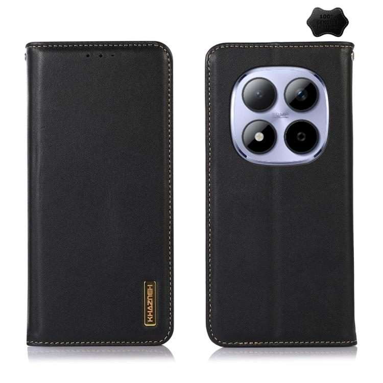 For Redmi Note 15 Pro+ 5G Global 163.3mm KHAZNEH Nappa Top Layer Cowhide Leather Phone Case(Black)