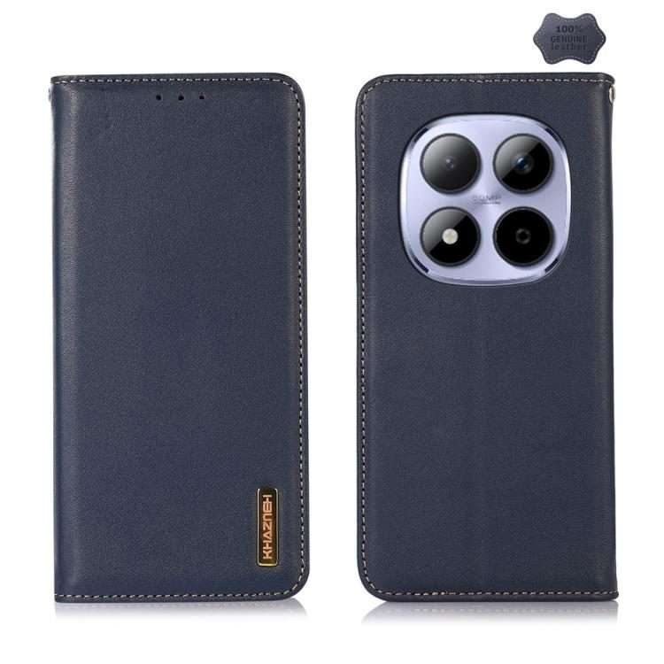 For Redmi Note 15 Pro+ 5G Global 163.3mm KHAZNEH Nappa Top Layer Cowhide Leather Phone Case(Blue)