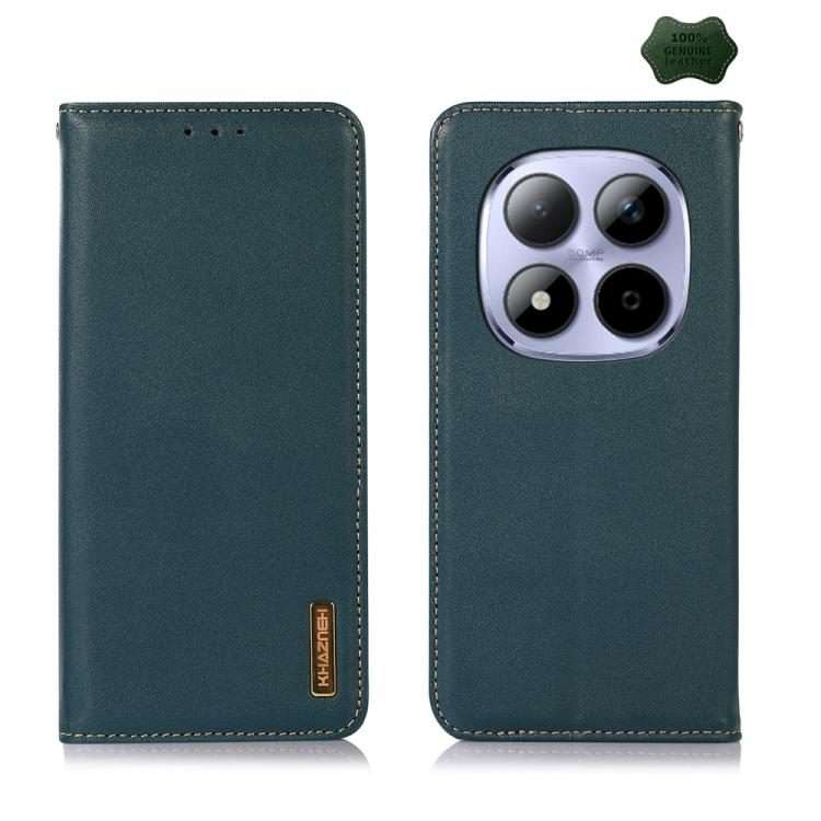For Redmi Note 15 Pro+ 5G Global 163.3mm KHAZNEH Nappa Top Layer Cowhide Leather Phone Case(Green)