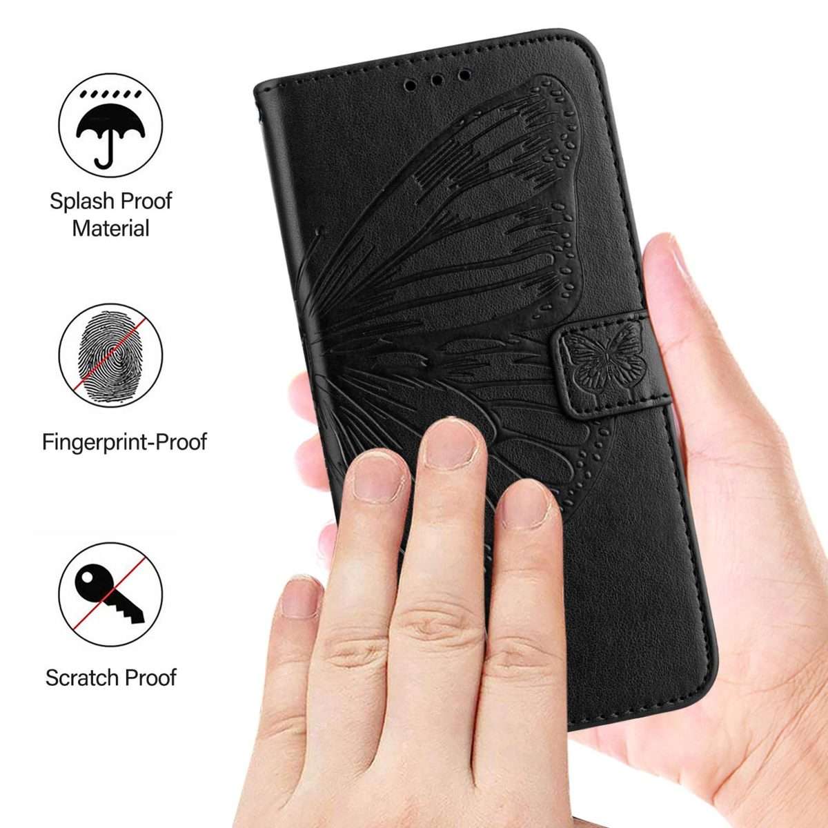 For Xiaomi 15S Pro 5G Embossed Butterfly Leather Phone Case(Black)