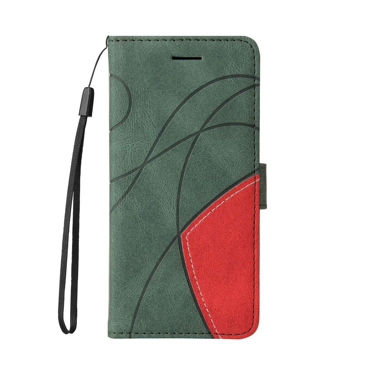For Redmi Note 14 Pro / 14 Pro+ 5G Dual-color Splicing Flip Leather Phone Case(Green)