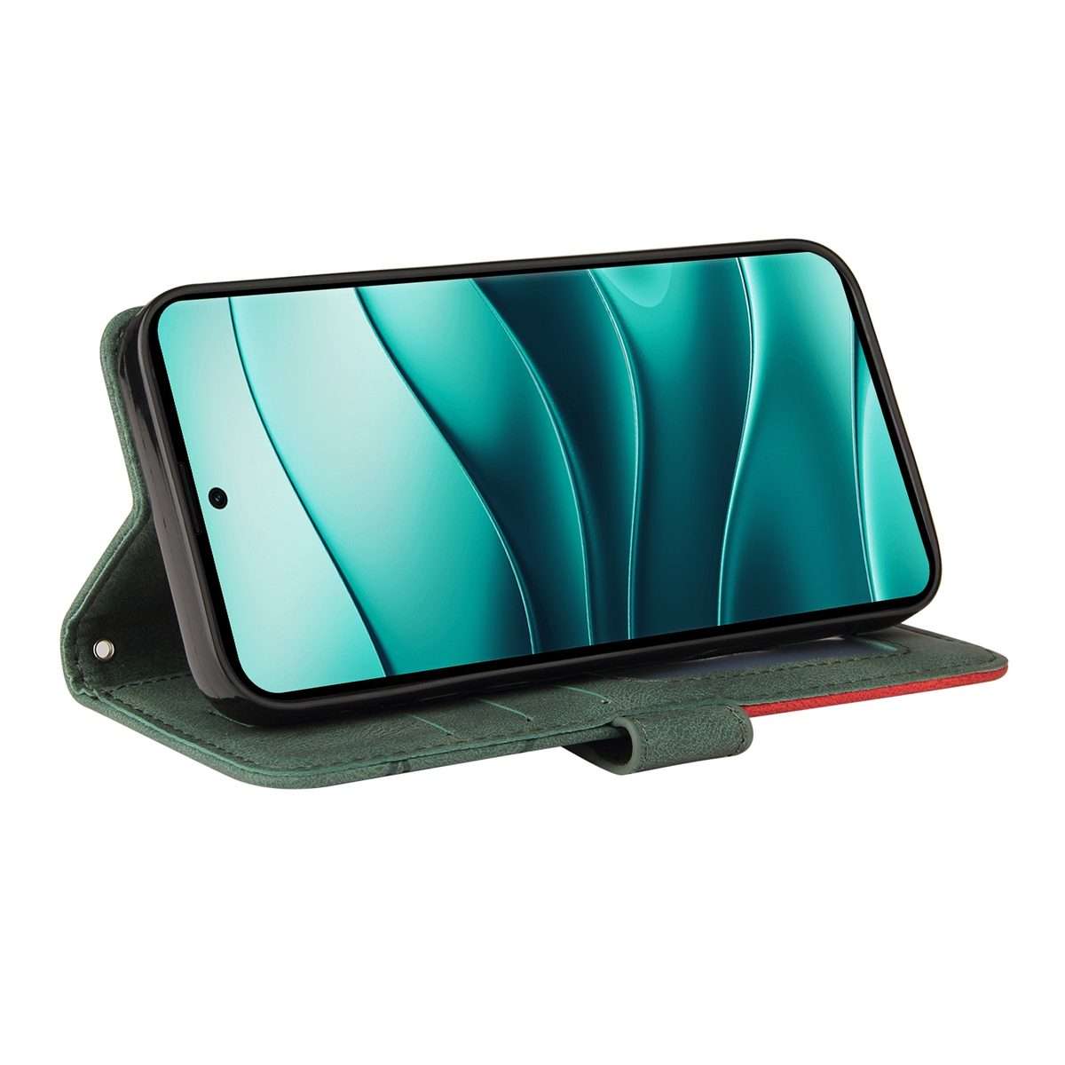For Redmi Note 14 Pro / 14 Pro+ 5G Dual-color Splicing Flip Leather Phone Case(Green)