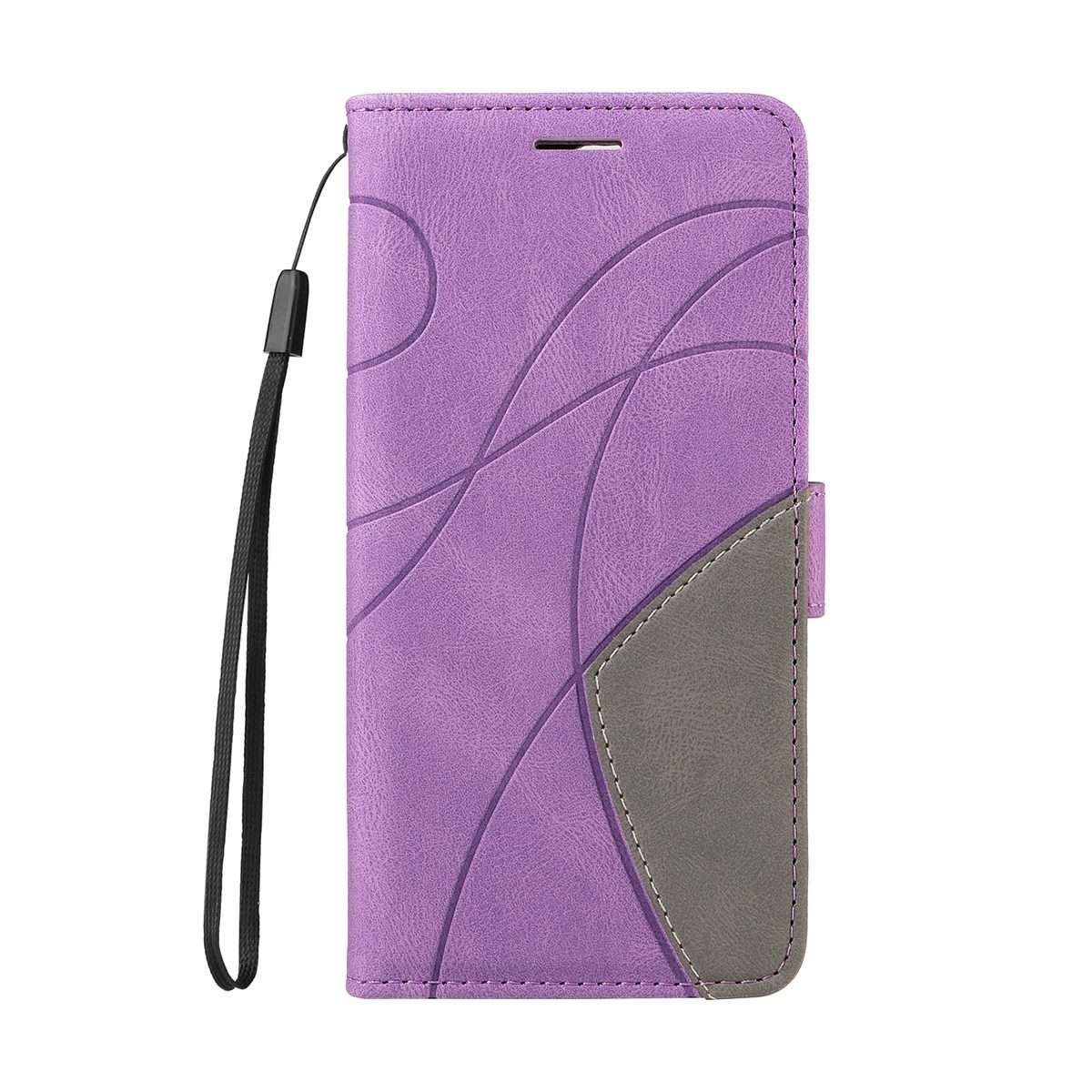 For Redmi Note 14 Pro / 14 Pro+ 5G Dual-color Splicing Flip Leather Phone Case(Purple)