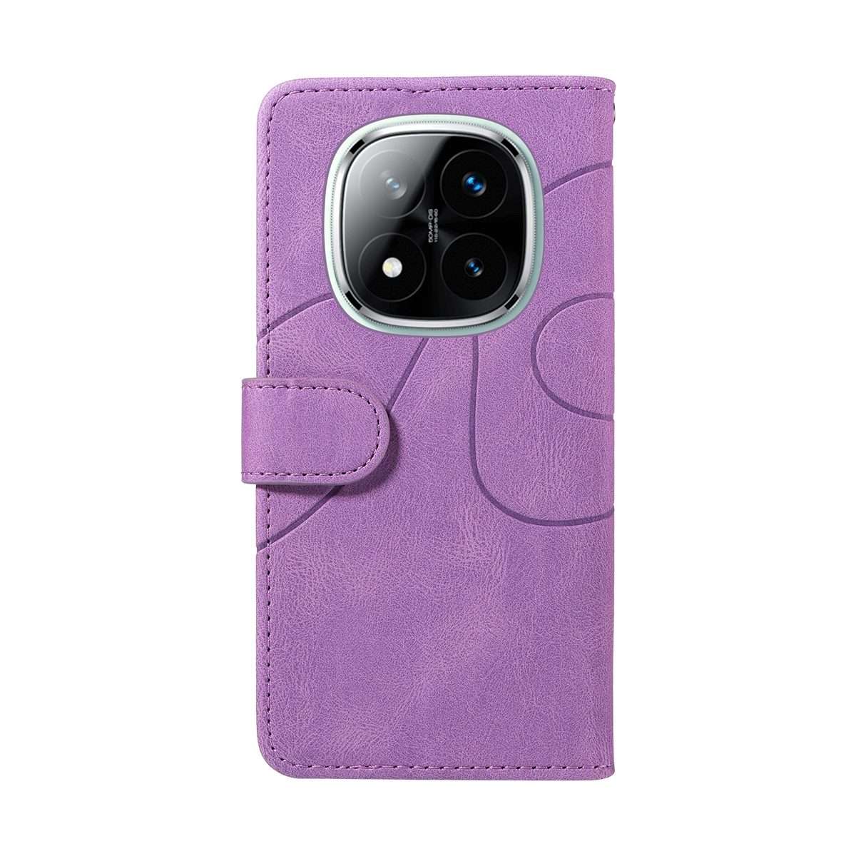 For Redmi Note 14 Pro / 14 Pro+ 5G Dual-color Splicing Flip Leather Phone Case(Purple)