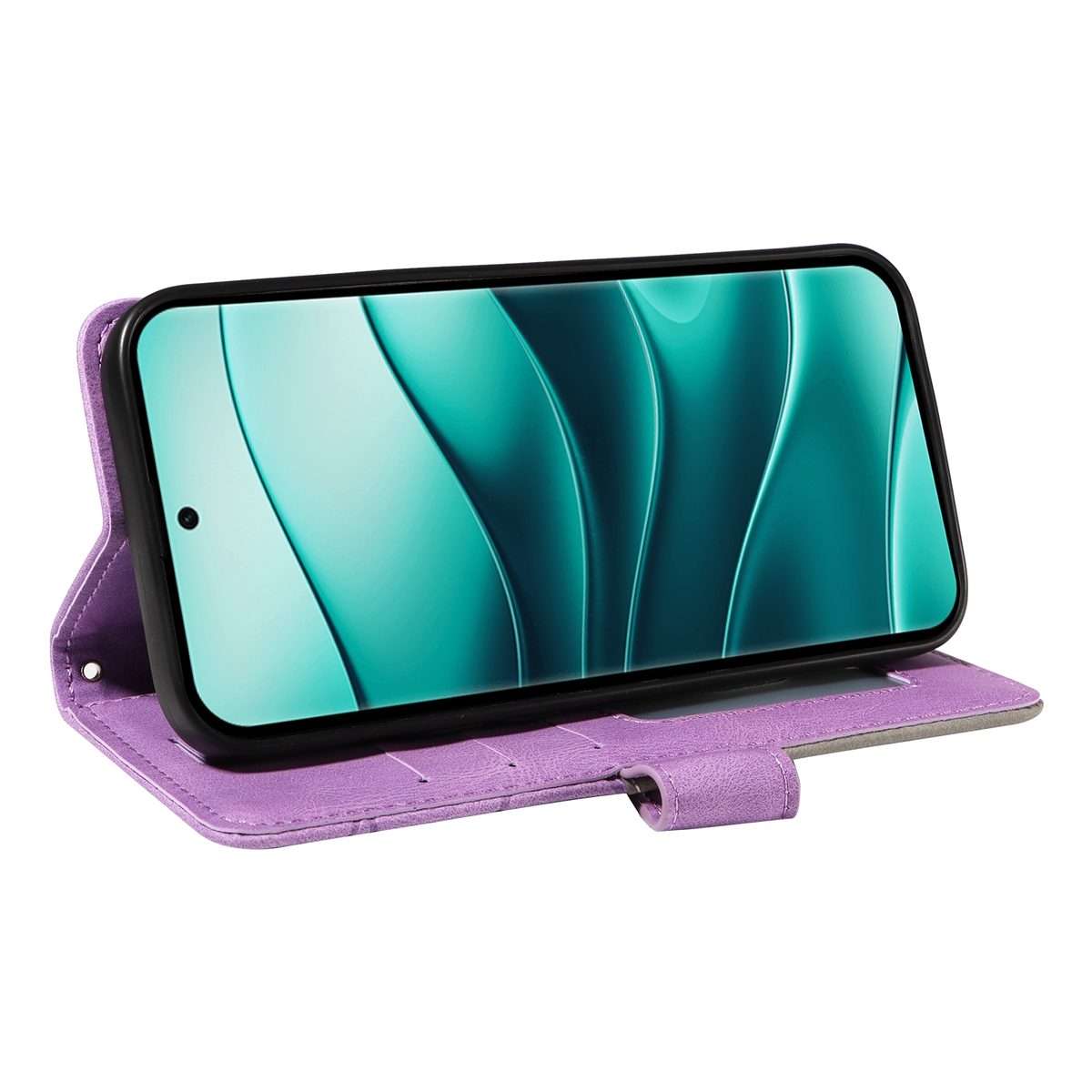 For Redmi Note 14 Pro / 14 Pro+ 5G Dual-color Splicing Flip Leather Phone Case(Purple)
