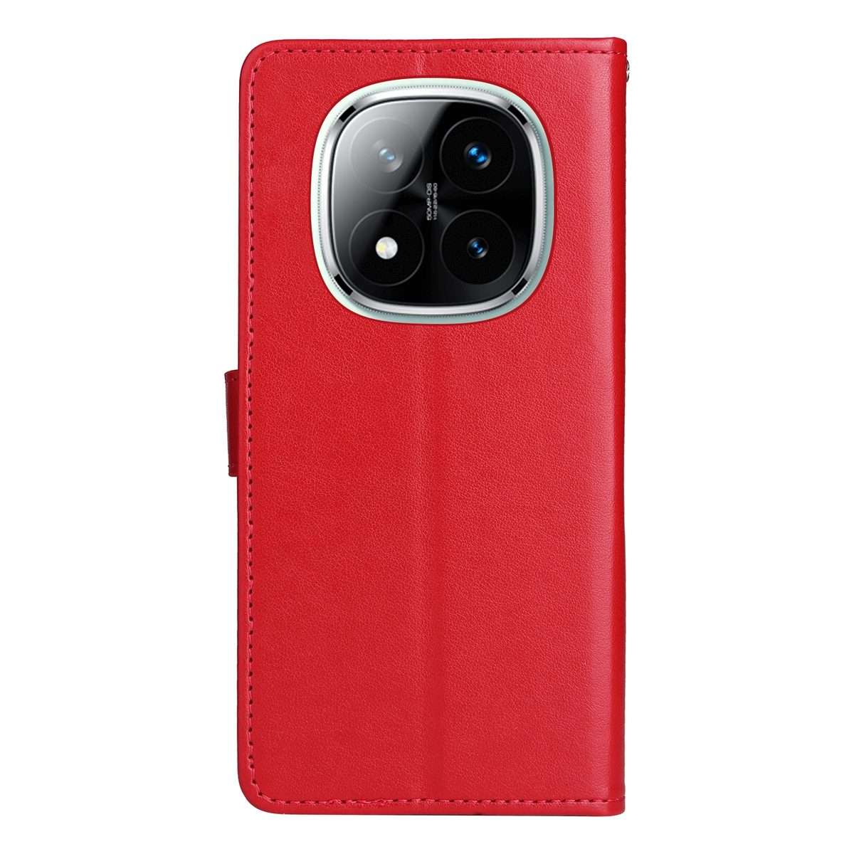 For Redmi Note 14 Pro / 14 Pro+ 5G Cat and Bee Embossed Flip Leather Phone Case(Red)