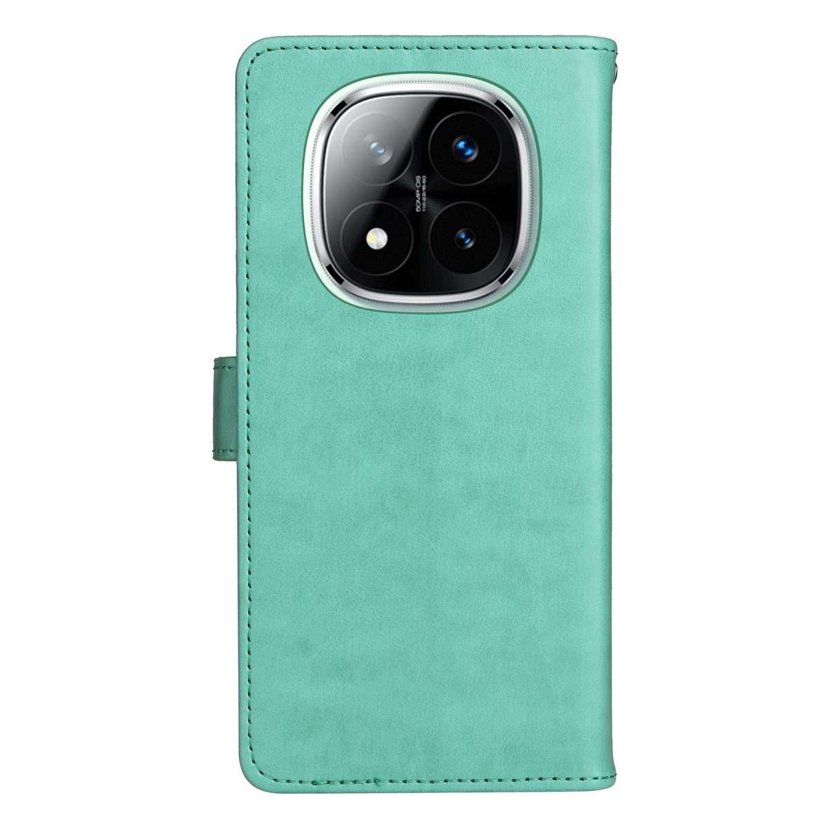 For Redmi Note 14 Pro / 14 Pro+ 5G Cat and Bee Embossed Flip Leather Phone Case(Green)