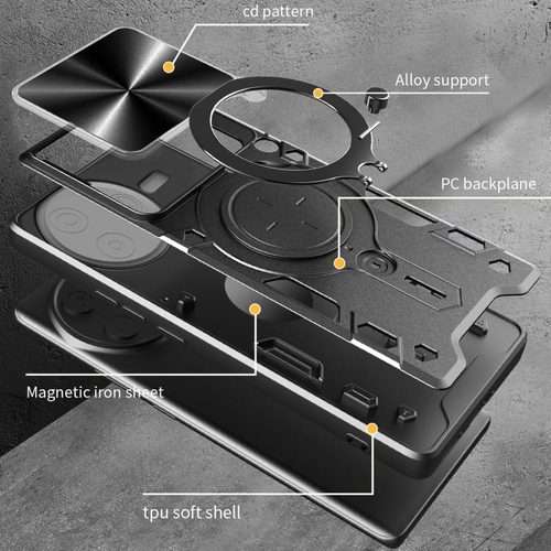 For Redmi K80 CD Texture Sliding Camshield Magnetic Holder Phone Case(Blue)