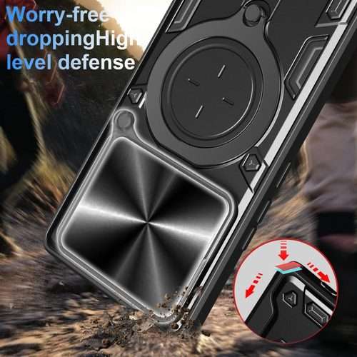 For Redmi K80 CD Texture Sliding Camshield Magnetic Holder Phone Case(Blue)