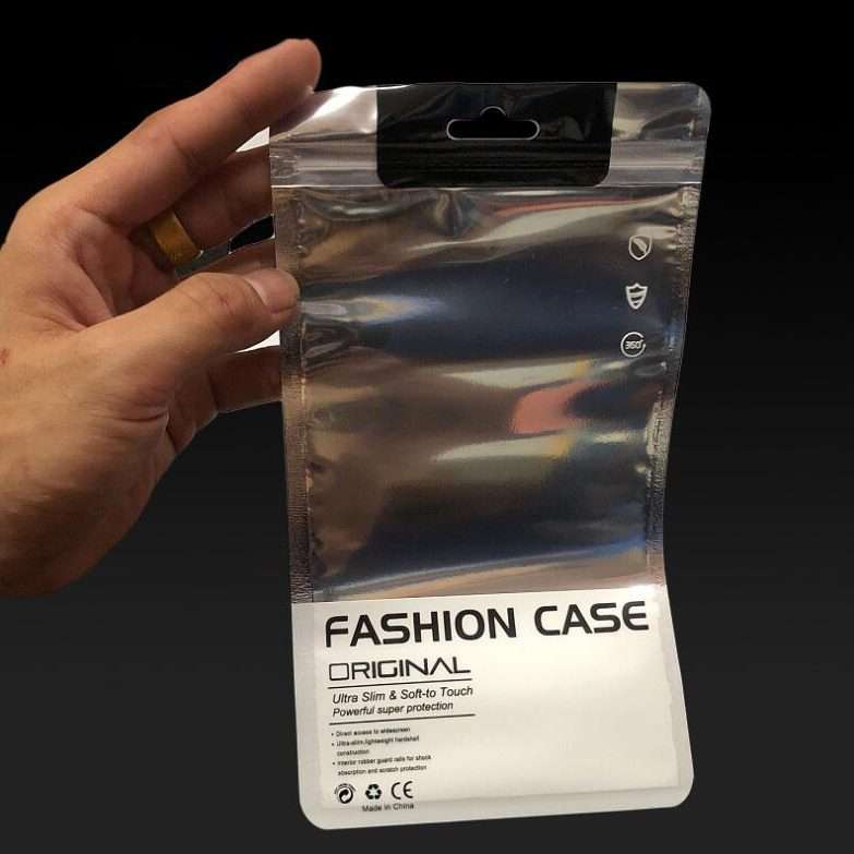 100 PCS Phone Case Packaging Bag Silver Plated Aluminum Self Sealing Bag, Spe ... (For 5.5-6 inch)