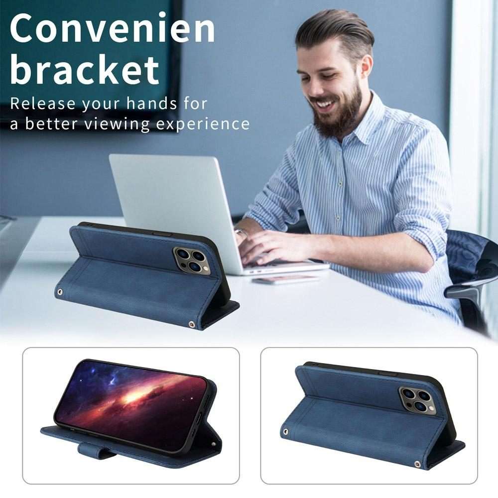 For Xiaomi 17 Pro Skin Feel Life Tree Metal Button Leather Phone Case(Blue)