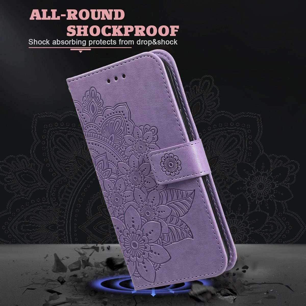 For Xiaomi 15 Pro Seven-petal Flowers Embossing Leather Phone Case(Light Purple)