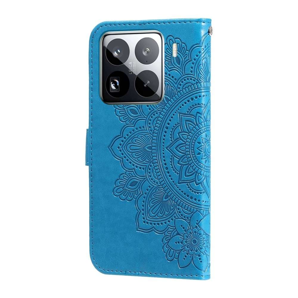 For Xiaomi 15 Pro Seven-petal Flowers Embossing Leather Phone Case(Blue)