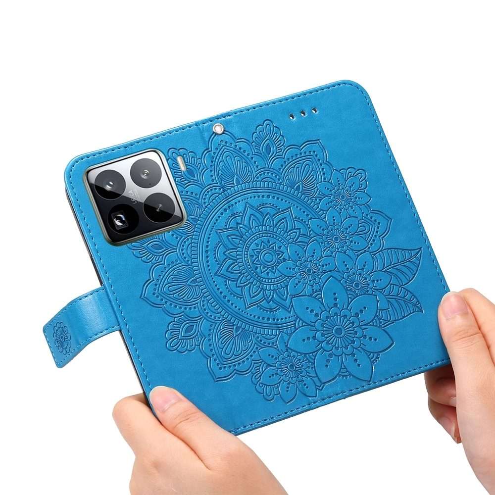 For Xiaomi 15 Pro Seven-petal Flowers Embossing Leather Phone Case(Blue)