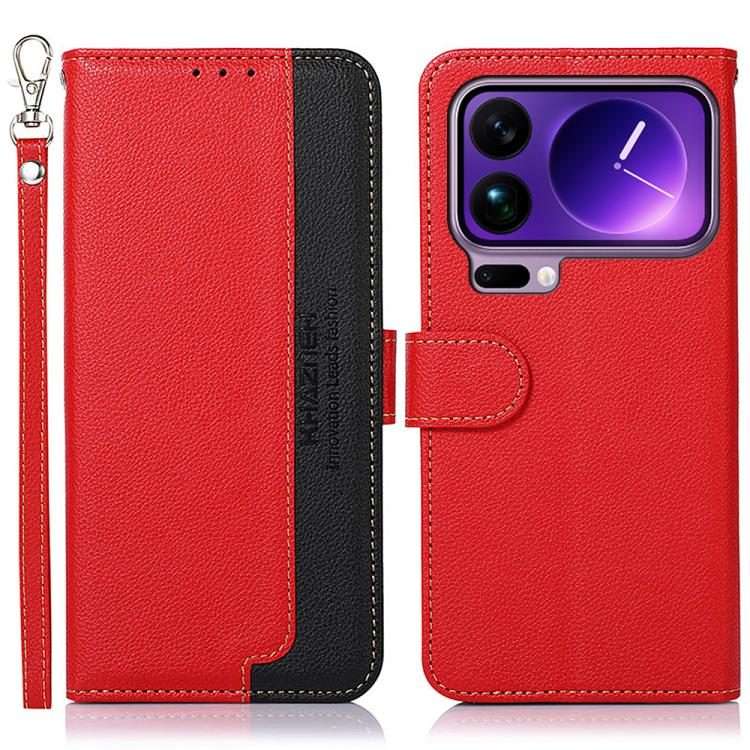 For Xiaomi 17 Pro KHAZNEH Litchi Texture Leather RFID Phone Case(Red)