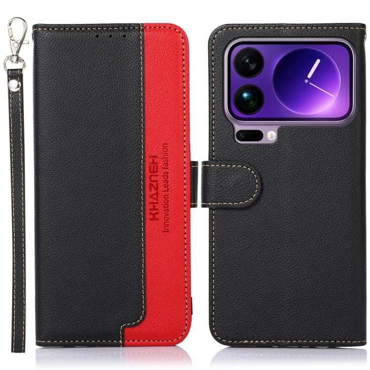 For Xiaomi 17 Pro Max KHAZNEH Litchi Texture Leather RFID Phone Case(Black)