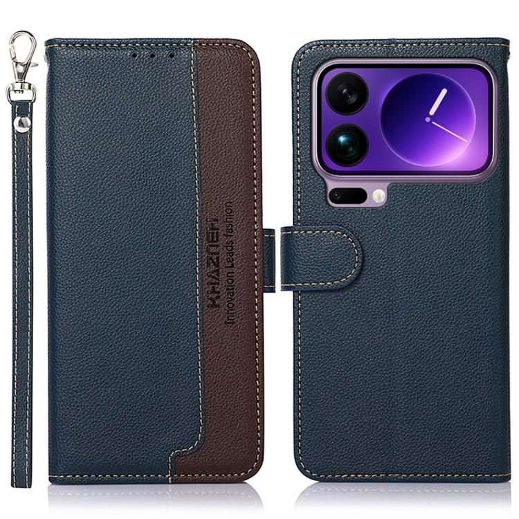 For Xiaomi 17 Pro Max KHAZNEH Litchi Texture Leather RFID Phone Case(Blue)
