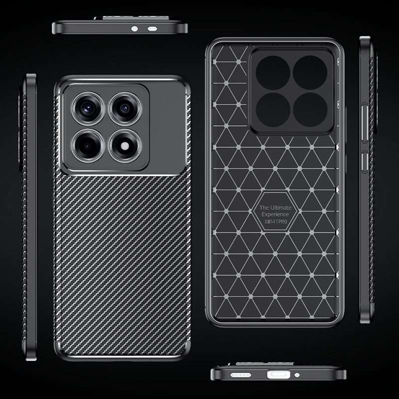 For Xiaomi 14T Pro Carbon Fiber Texture Shockproof TPU Phone Case(Black)